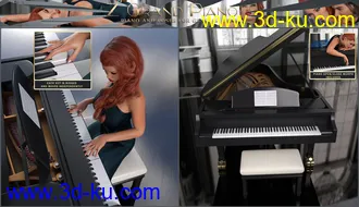3D打印模型Z Grand Piano and Poses for Genesis 3 and 8的图片