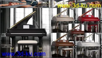 3D打印模型Z Grand Piano and Poses for Genesis 3 and 8的图片