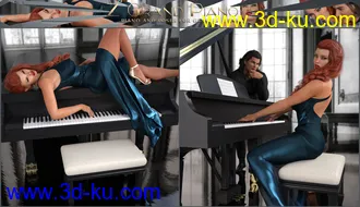3D打印模型Z Grand Piano and Poses for Genesis 3 and 8的图片