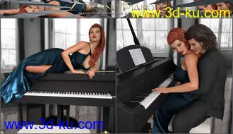 3D打印模型Z Grand Piano and Poses for Genesis 3 and 8的图片