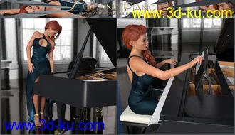 3D打印模型Z Grand Piano and Poses for Genesis 3 and 8的图片