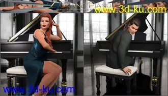 3D打印模型Z Grand Piano and Poses for Genesis 3 and 8的图片