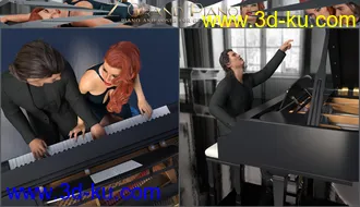 3D打印模型Z Grand Piano and Poses for Genesis 3 and 8的图片