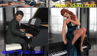 3D打印模型Z Grand Piano and Poses for Genesis 3 and 8的图片