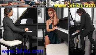 3D打印模型Z Grand Piano and Poses for Genesis 3 and 8的图片