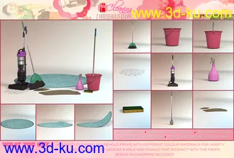 3D打印模型Z Household Chores Cleaning for Genesis 8的图片