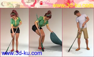 3D打印模型Z Household Chores Cleaning for Genesis 8的图片