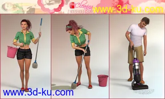 3D打印模型Z Household Chores Cleaning for Genesis 8的图片
