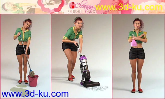 Z Household Chores Cleaning for Genesis 8模型的图片6