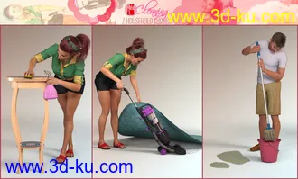 3D打印模型Z Household Chores Cleaning for Genesis 8的图片