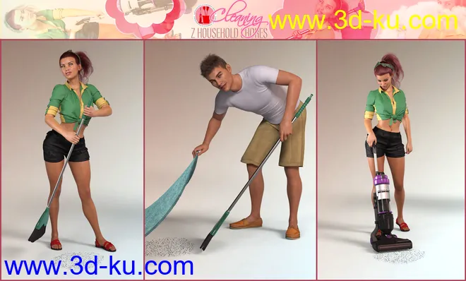 Z Household Chores Cleaning for Genesis 8模型的图片8