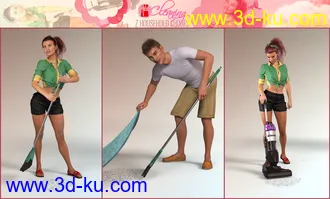 3D打印模型Z Household Chores Cleaning for Genesis 8的图片