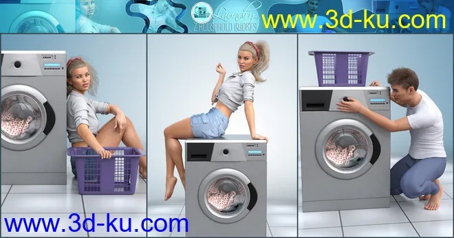 Z Household Chores Laundry for Genesis 8模型的图片6