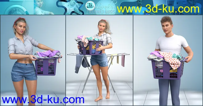Z Household Chores Laundry for Genesis 8模型的图片7