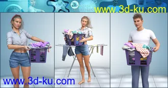 3D打印模型Z Household Chores Laundry for Genesis 8的图片