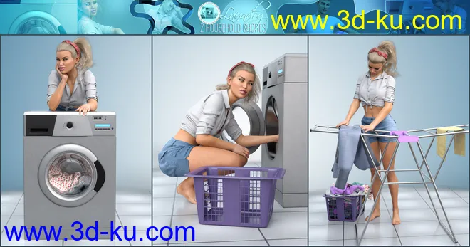 Z Household Chores Laundry for Genesis 8模型的图片8