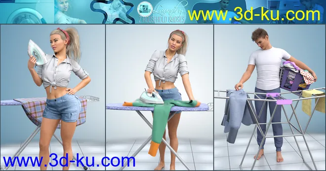 Z Household Chores Laundry for Genesis 8模型的图片9
