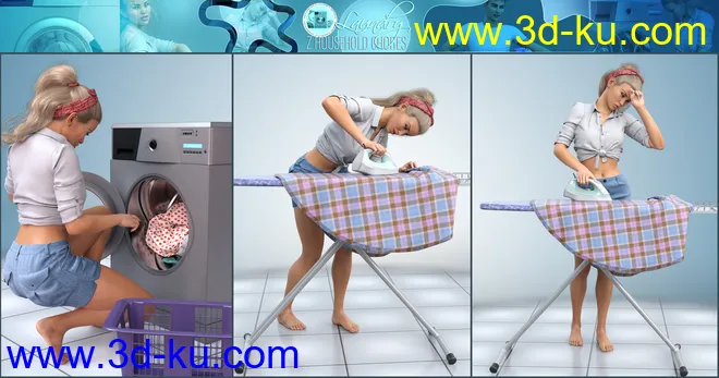 Z Household Chores Laundry for Genesis 8模型的图片10
