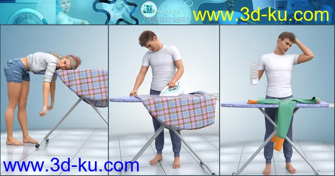 Z Household Chores Laundry for Genesis 8模型的图片11