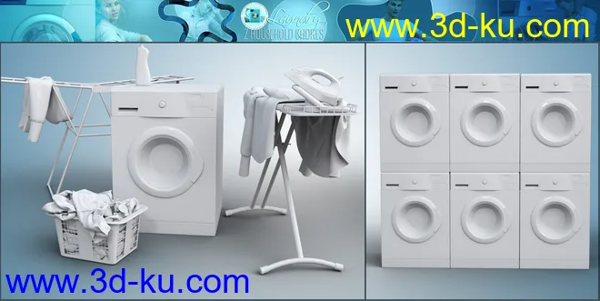 Z Household Chores Laundry for Genesis 8模型的图片12