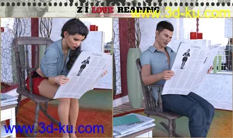 3D打印模型Z I Love Reading for Genesis 8的图片