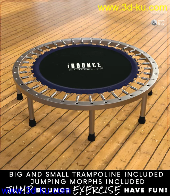Z iBounce Trampoline Prop and Poses for Genesis 3 and 8模型的图片2