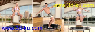 3D打印模型Z iBounce Trampoline Prop and Poses for Genesis 3 and 8的图片
