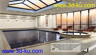 3D打印模型Z Luxury Swimming Pool - Environment with Poses for Genesis 3 & 8的图片