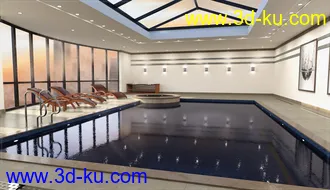 Z Luxury Swimming Pool - Environment with Poses for Genesis 3 & 8模型的图片6
