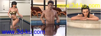 3D打印模型Z Luxury Swimming Pool - Environment with Poses for Genesis 3 & 8的图片