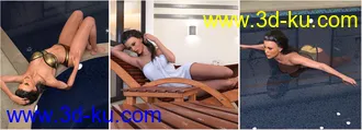 3D打印模型Z Luxury Swimming Pool - Environment with Poses for Genesis 3 & 8的图片