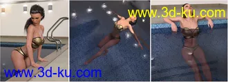 3D打印模型Z Luxury Swimming Pool - Environment with Poses for Genesis 3 & 8的图片