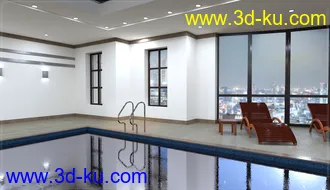Z Luxury Swimming Pool - Environment with Poses for Genesis 3 & 8模型的图片21