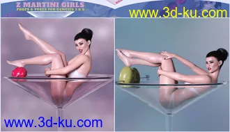 3D打印模型Z Martini Girls Prop and Poses for Genesis 3 and 8 Female的图片