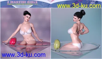 3D打印模型Z Martini Girls Prop and Poses for Genesis 3 and 8 Female的图片