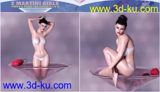 3D打印模型Z Martini Girls Prop and Poses for Genesis 3 and 8 Female的图片