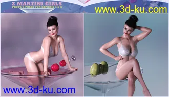 3D打印模型Z Martini Girls Prop and Poses for Genesis 3 and 8 Female的图片