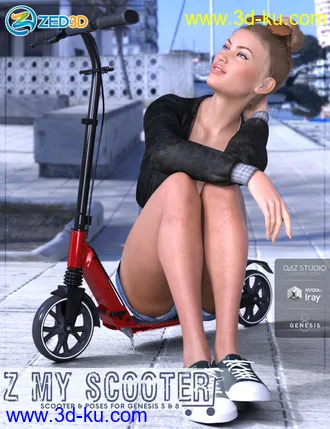 3D打印模型Z My Scooter Prop and Poses for Genesis 3 and 8的图片