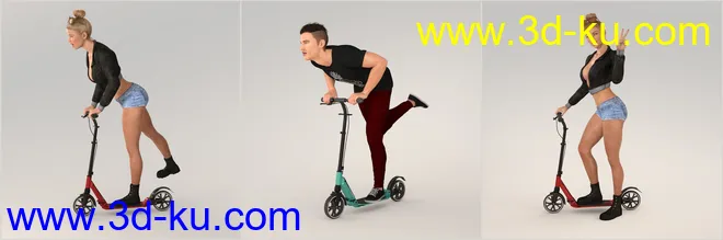 Z My Scooter Prop and Poses for Genesis 3 and 8模型的图片5