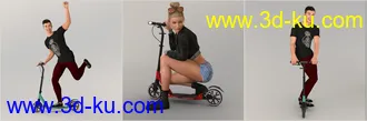 3D打印模型Z My Scooter Prop and Poses for Genesis 3 and 8的图片