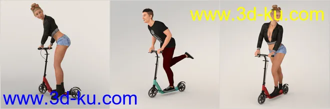 Z My Scooter Prop and Poses for Genesis 3 and 8模型的图片9