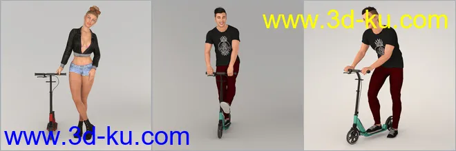 Z My Scooter Prop and Poses for Genesis 3 and 8模型的图片10