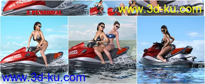 Z Personal Watercraft and Poses for Genesis 3 and 8模型的图片4