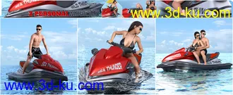 3D打印模型Z Personal Watercraft and Poses for Genesis 3 and 8的图片