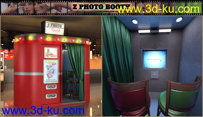 Z Photo Booth and Poses for Genesis 3 and 8模型的图片4