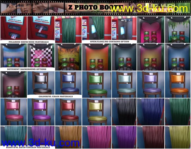 Z Photo Booth and Poses for Genesis 3 and 8模型的图片6