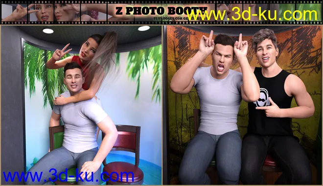 Z Photo Booth and Poses for Genesis 3 and 8模型的图片7