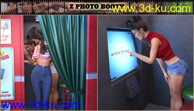 Z Photo Booth and Poses for Genesis 3 and 8模型的图片8