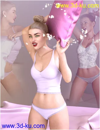 3D打印模型Z Pillow Fight Prop and Poses for Genesis 3 and 8的图片