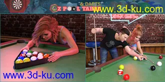 3D打印模型Z Pool Table and Darts for Genesis 8的图片